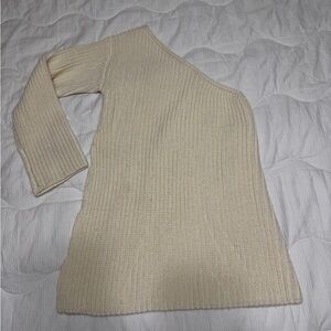 One-Shoulder Cream Sweater